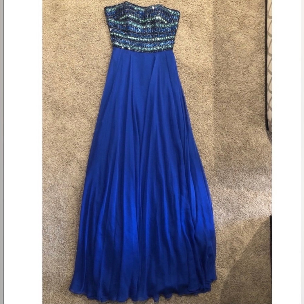 Sherri Hill beaded blue dress. Worn once. Perfect condition!